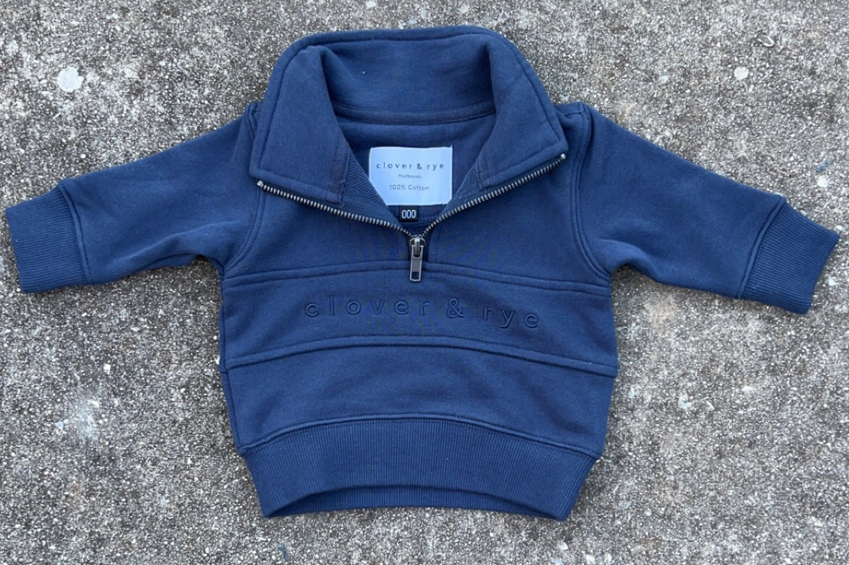 KIDS CUSTOM QUARTER ZIP LOGO JUMPER