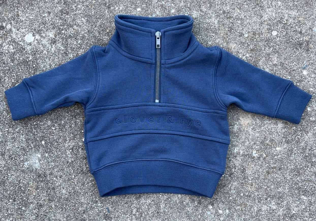 KIDS CUSTOM QUARTER ZIP LOGO JUMPER