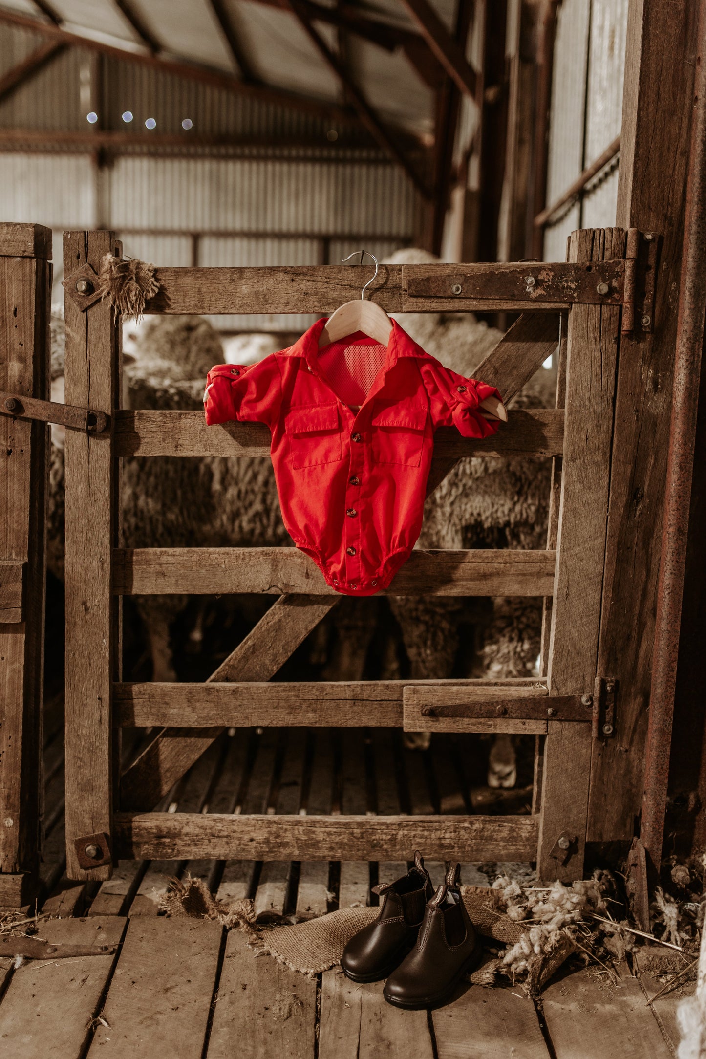 Workshirt Romper - RED