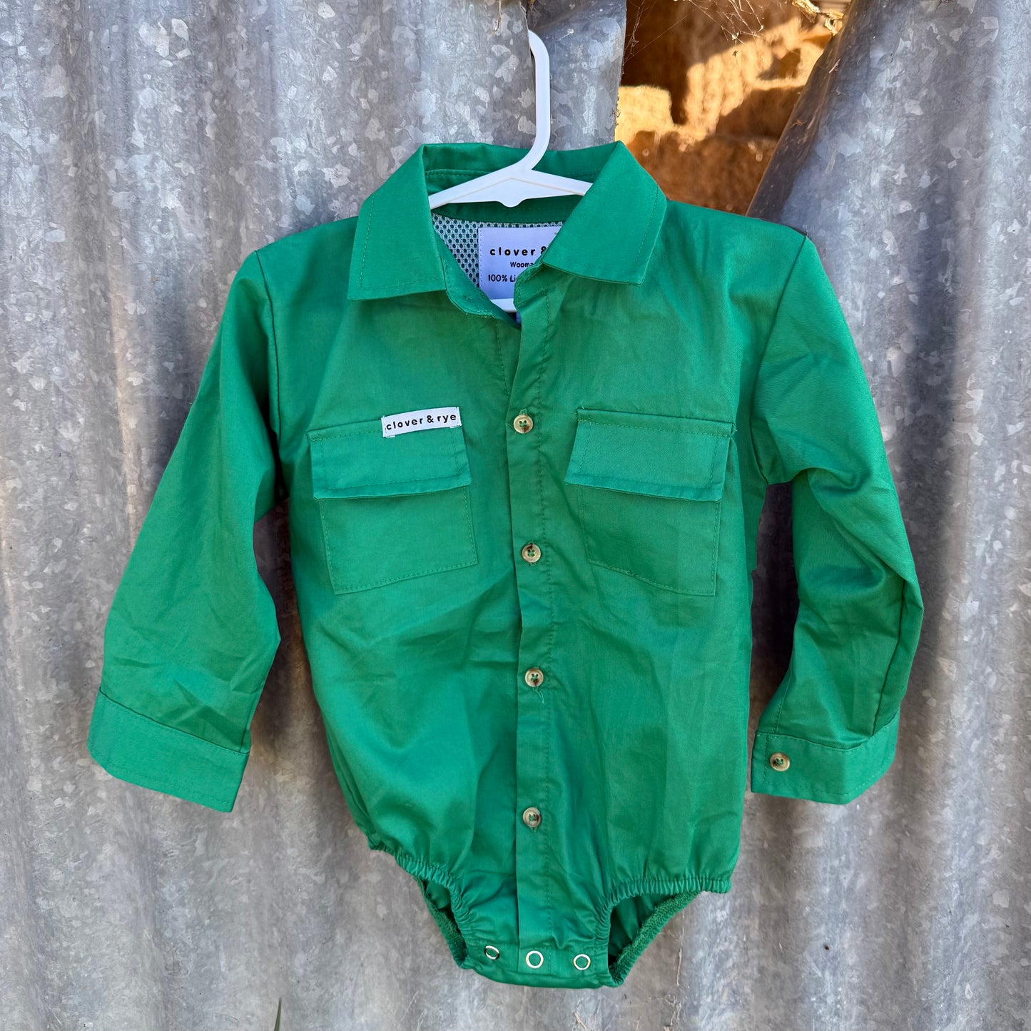 Workshirt Romper - GREEN