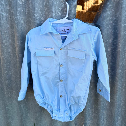 Workshirt Romper - LIGHT BLUE